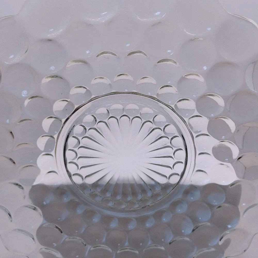 Vintage Anchor Hocking Bubble Glass Clear Serving Plate - 10‎ inch Diameter